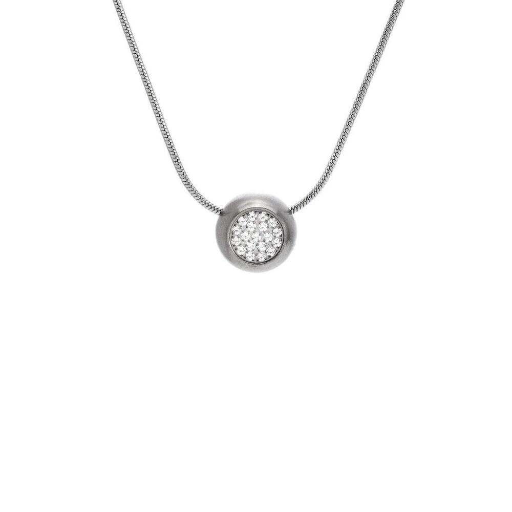 B.Tiff Pavé Globe Pendant w/ 16” Silver Chain